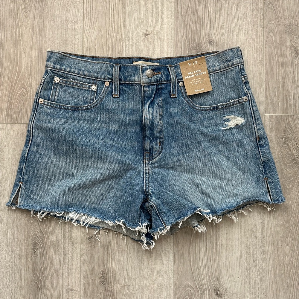Madewell Blue Jean Shorts Distressed Cut-Off Style